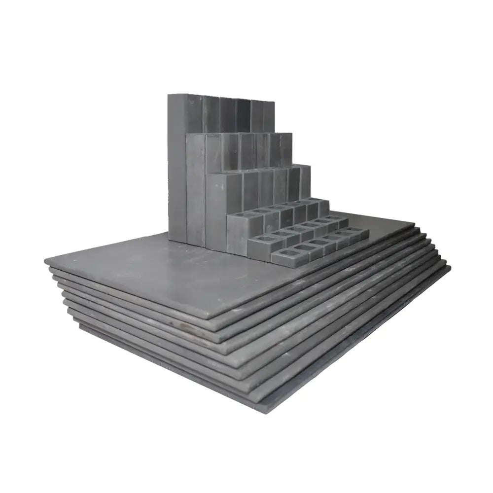 A 45-piece L&L T2327 DaVinci Kiln Furniture Set arranged for efficient stacking in pottery and ceramic kilns.