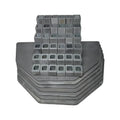  A complete 44-piece set of high-temperature kiln furniture designed for Skutt KM1027-3 electric kilns. Includes various thicknesses of square and round refractory shelves, assorted-height alumina posts, and triangular stilts, ideal for professional pottery studio ceramic firing.